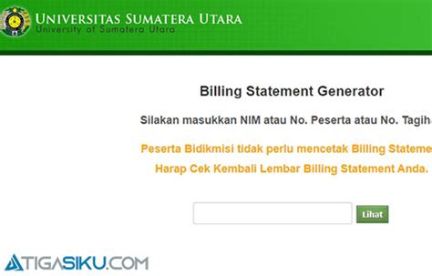 Portal usu billing statement Portal akademik Universitas Sumatera Utara (USU), merupakan sebuah sistem informasi